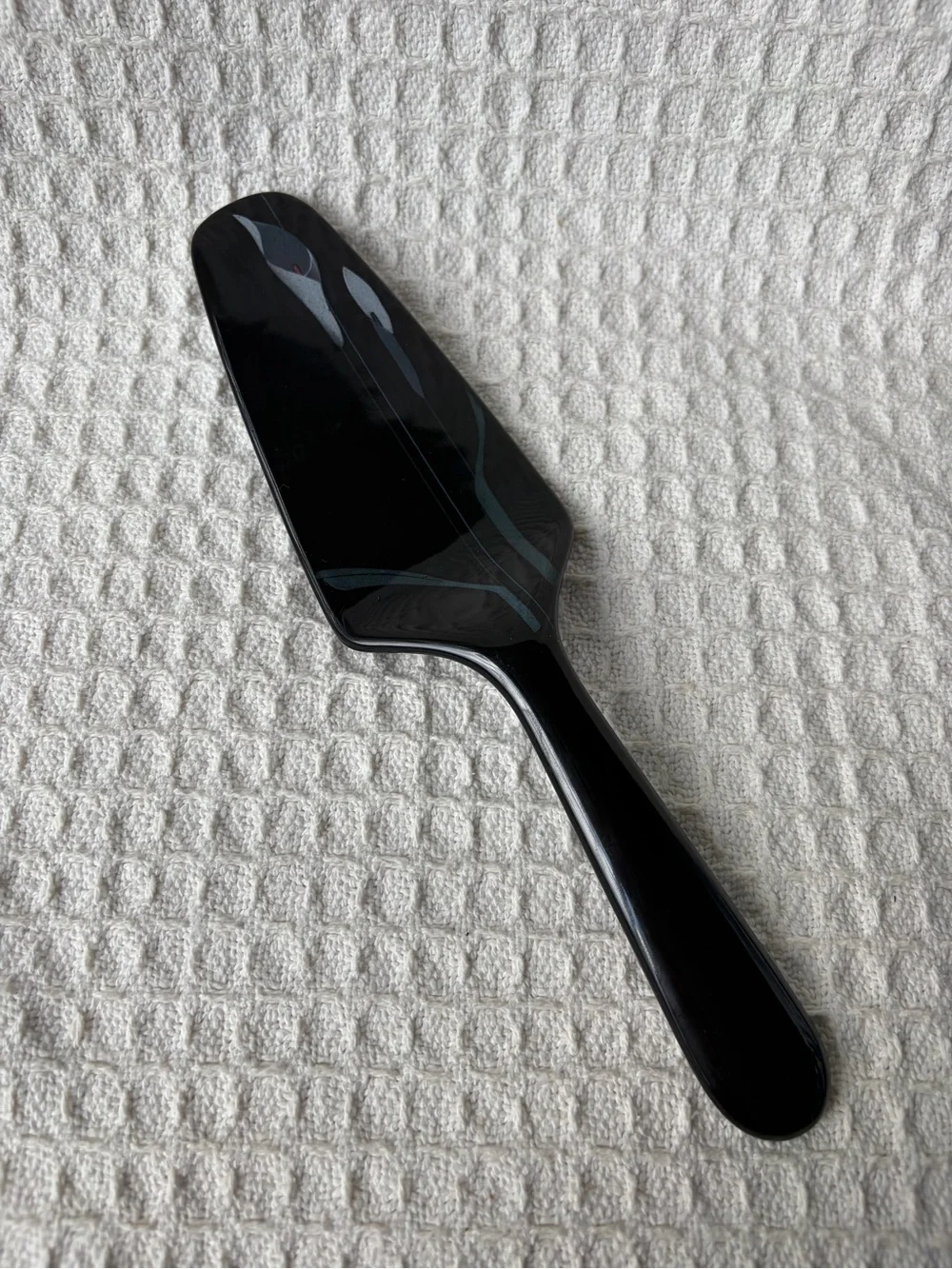 Vintage Mikasa 1975-2002 Opus Black Floral Ceramic Cake Plate & Server